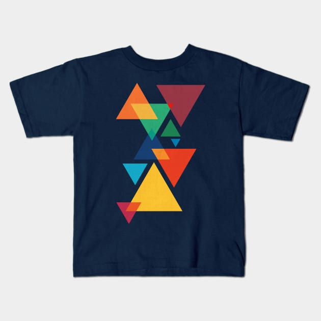 Puzzle game of Abstract Geometric Triangles Kids T-Shirt by Goldquills